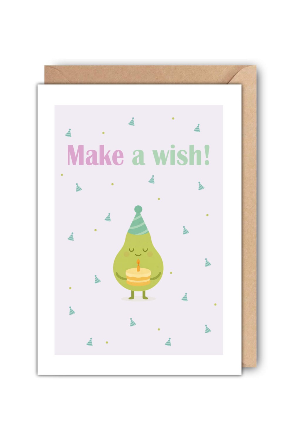 Kartka urodzinowa Make a Wish z motywem gruszki