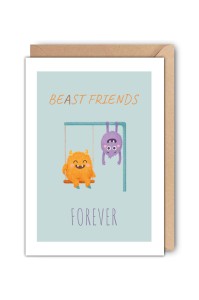 Kartka dla przyjaciółki Beast friends forever!