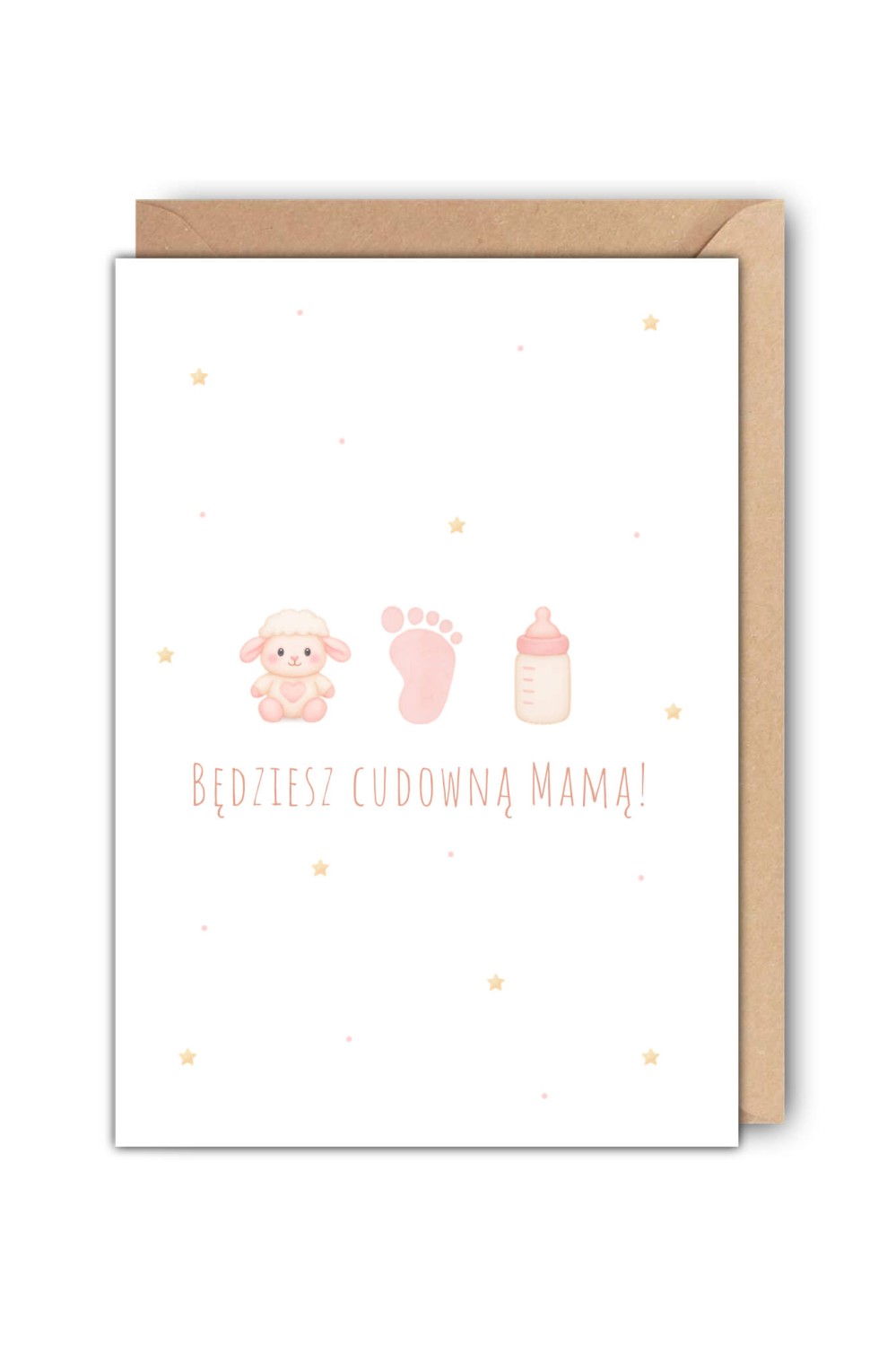 Kartka na Baby shower z napisem Będziesz cudowną Mamą!
