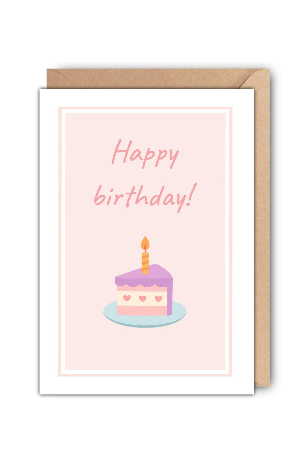 Kartka urodzinowa Happy Birthday z tortem